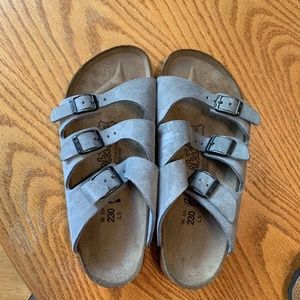 Triple-strap grey Birkenstocks (never been  used)